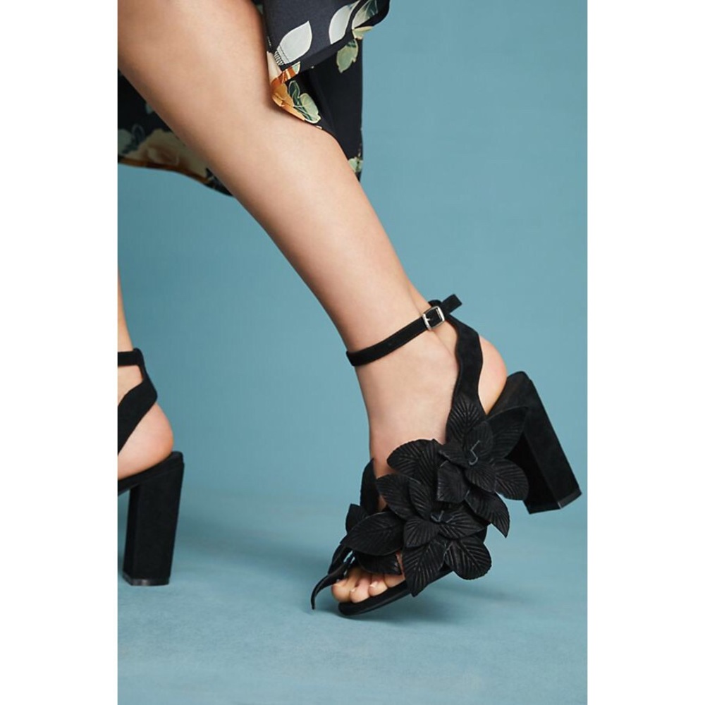 Rare Jeffrey Campbell 3D Flower heels Lonicera Heeled Sandals